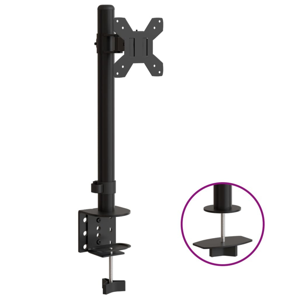 vidaXL Držiak monitora čierny oceľový VESA 75/100 mm