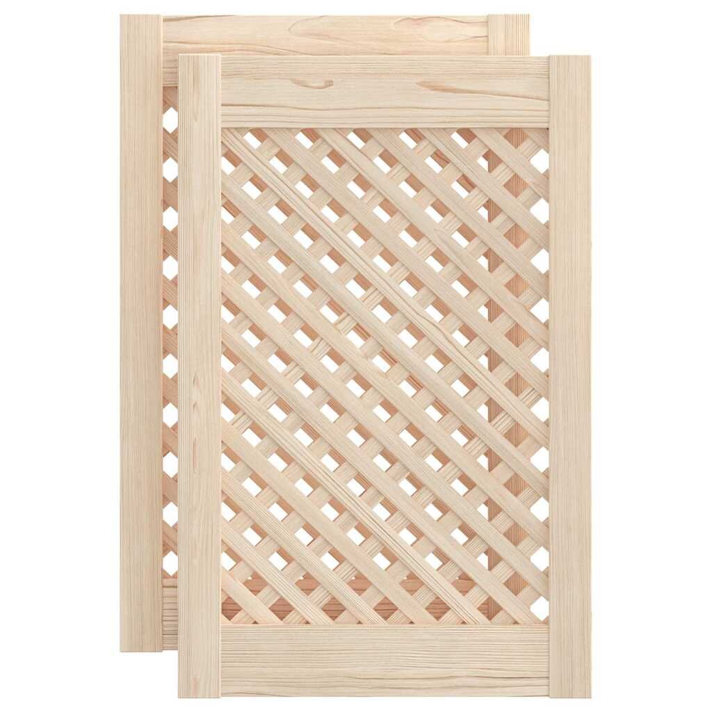 vidaXL Dvere skrinky mriežkový dizajn 2 ks 395x615 cm masív borovica