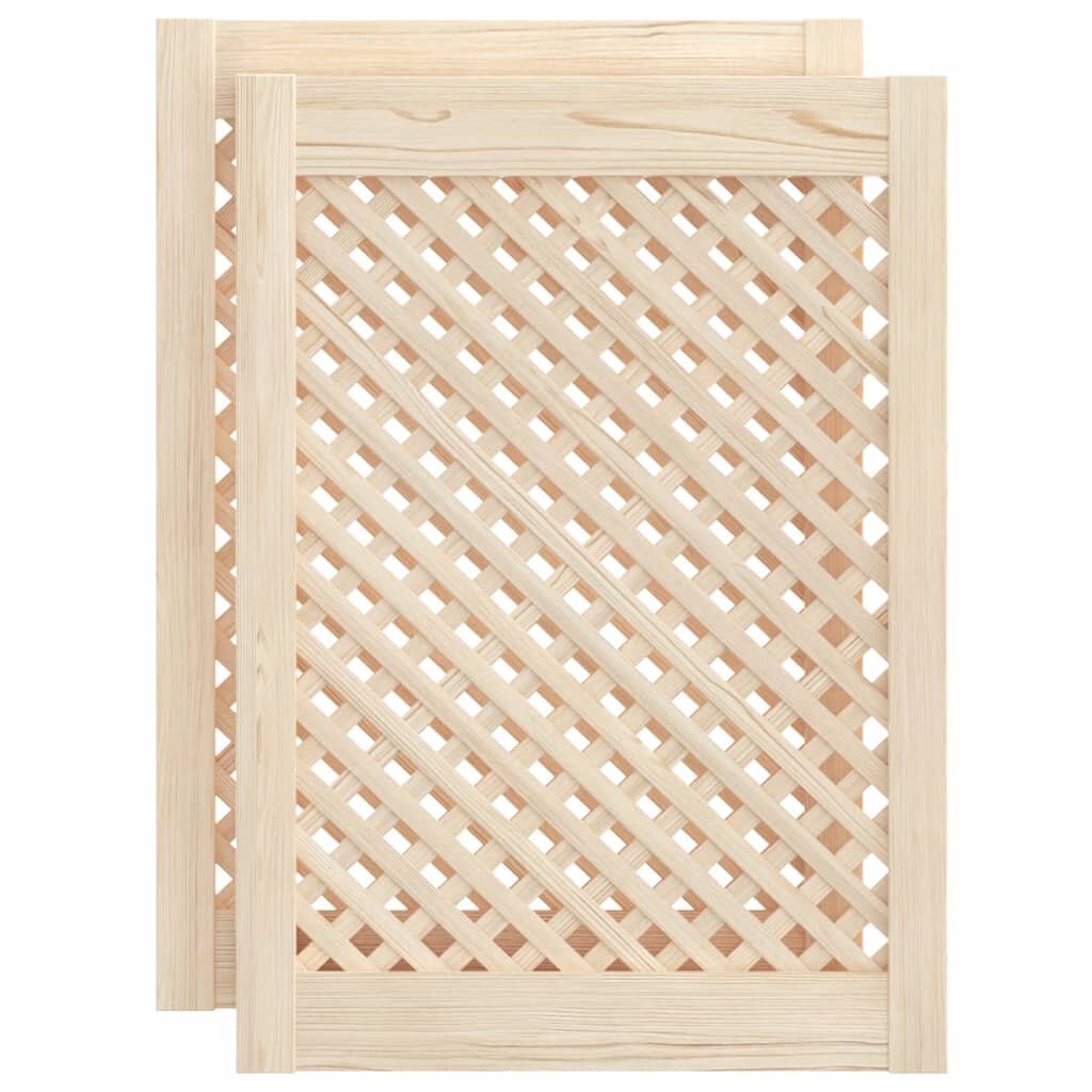 vidaXL Dvere skrinky mriežkový dizajn 2 ks 495x69 cm masív borovica