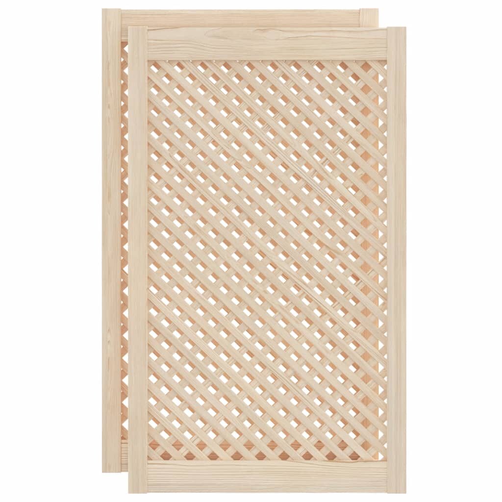 vidaXL Dvere skrinky mriežkový dizajn 2 ks 595x99 cm masív borovica