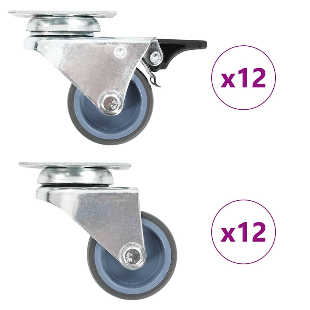 vidaXL Dvojité otočné kolieska 24 ks 50 mm