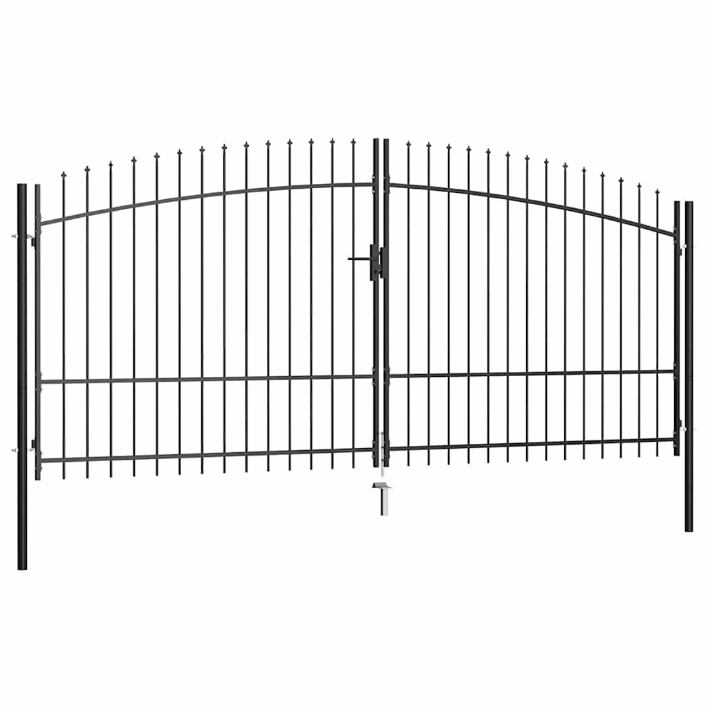 vidaXL Dvojkrídlová plotová bránka Woerden s vrchnou časťou v tvare oštepu 400x2245 cm