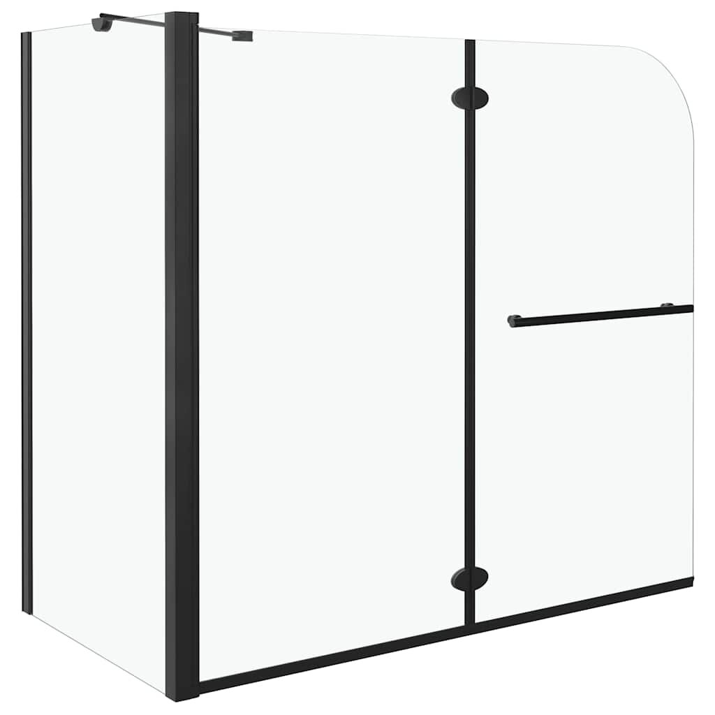 vidaXL Dvojkrídlový sprchový kút ESG 120x68x130 cm čierny