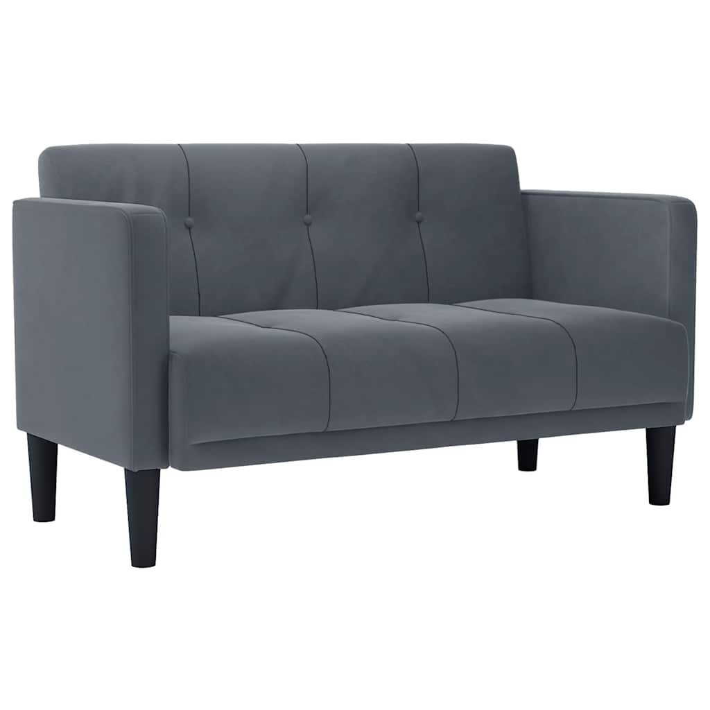 vidaXL Dvojpohovka tmavosivá 111 cm zamatová
