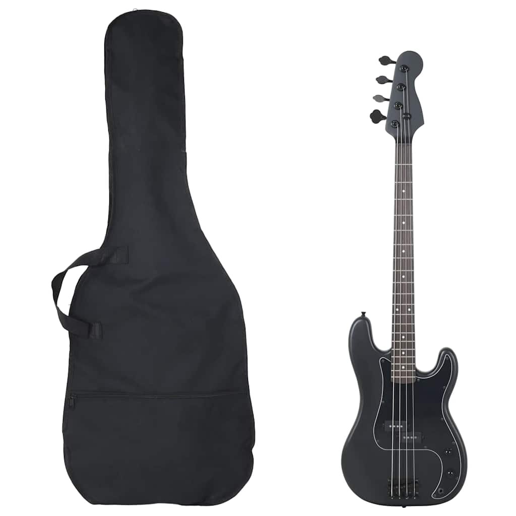 vidaXL Elektrická basgitara pre začiatočníka s taškou čierna 4/4 46