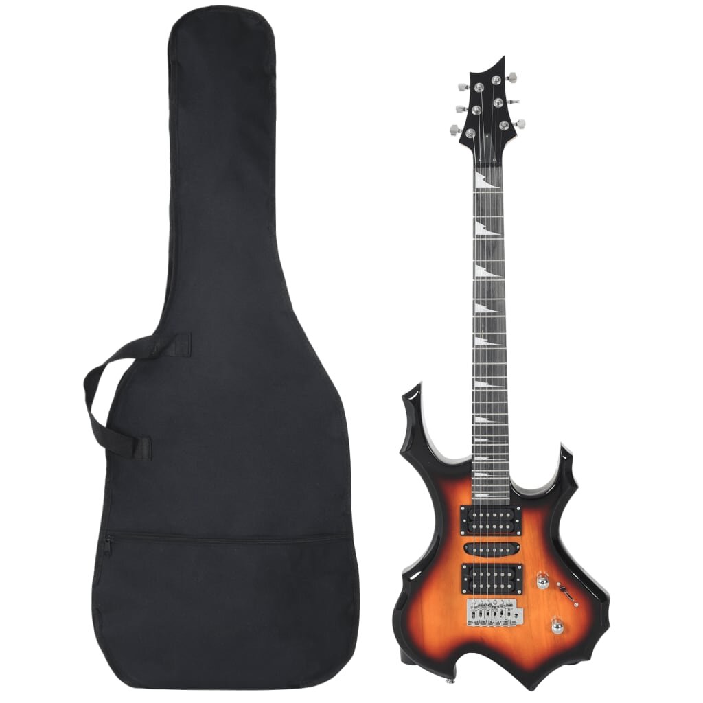 vidaXL Elektrická gitara pre začiatočníka s taškou hnedočierna 4/4 39"