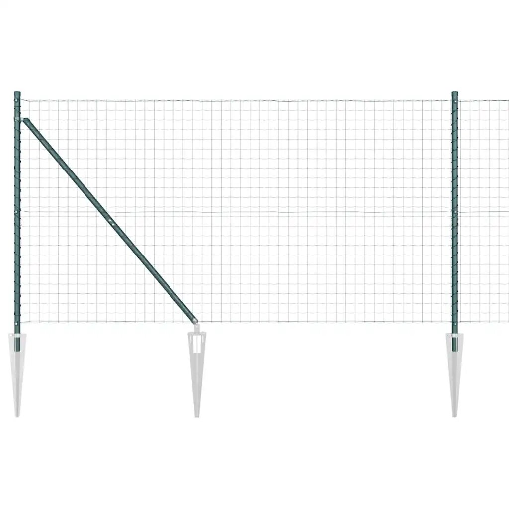 vidaXL Európsky plot s hrotmi 10 x 12 m PVC potiahnutá oceľ Zelená
