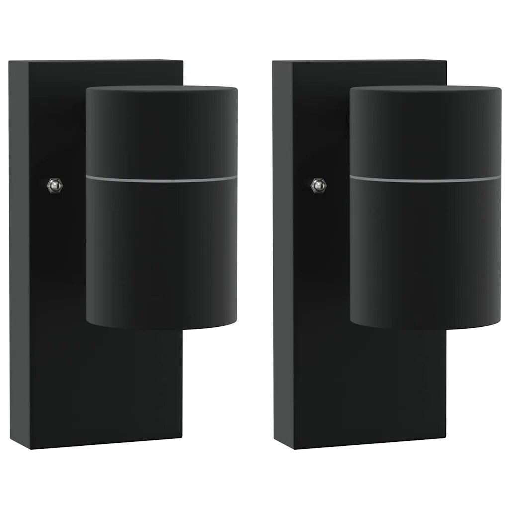 vidaXL Exteriérové nástenné svietidlo 2 ks Čierna 65 x 105 x 16 cm