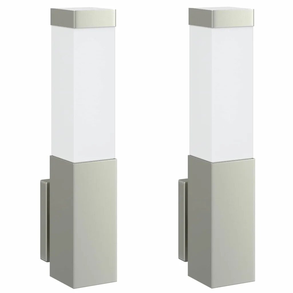 vidaXL Exteriérové nástenné svietidlo 2 ks Strieborná 105 x 6 x 33 cm
