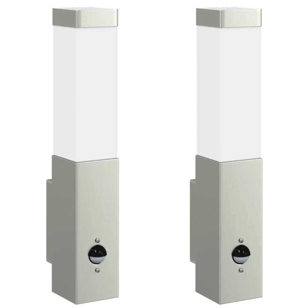 vidaXL Exteriérové nástenné svietidlo 2 ks Strieborná 105 x 6 x 33 cm