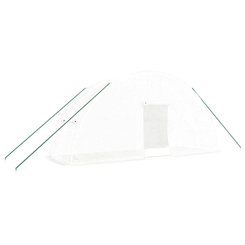 vidaXL Fóliovník s oceľovým rámom biely 12 m² 6x2x285 m