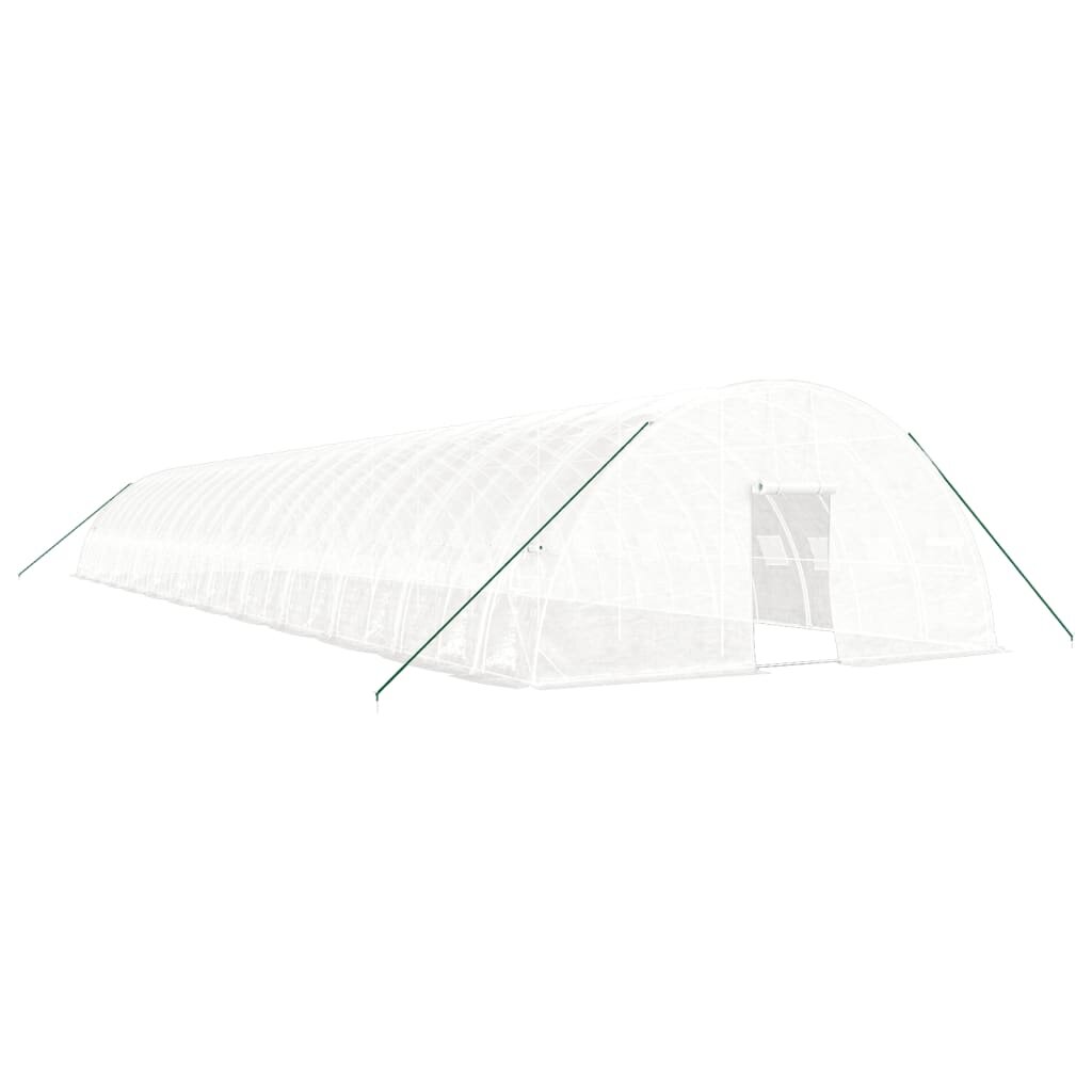vidaXL Fóliovník s oceľovým rámom biely 144 m² 24x6x285 m