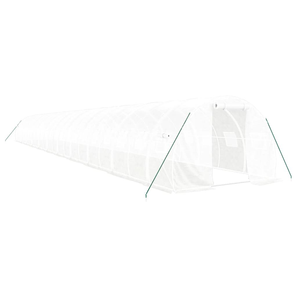 vidaXL Fóliovník s oceľovým rámom biely 66 m² 22x3x2 m