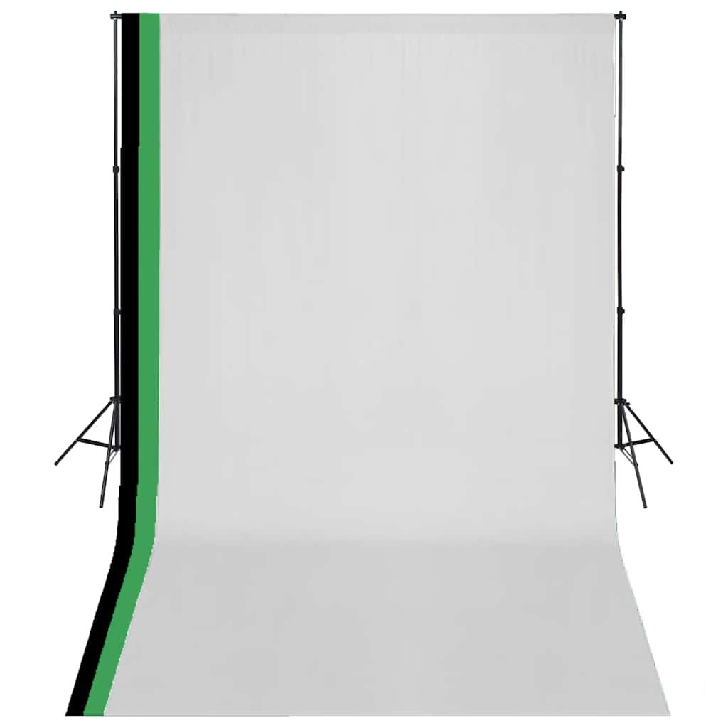 vidaXL Fotografické vybavenie 3 pozadia bavlnanastaviteľný rám 3x5m