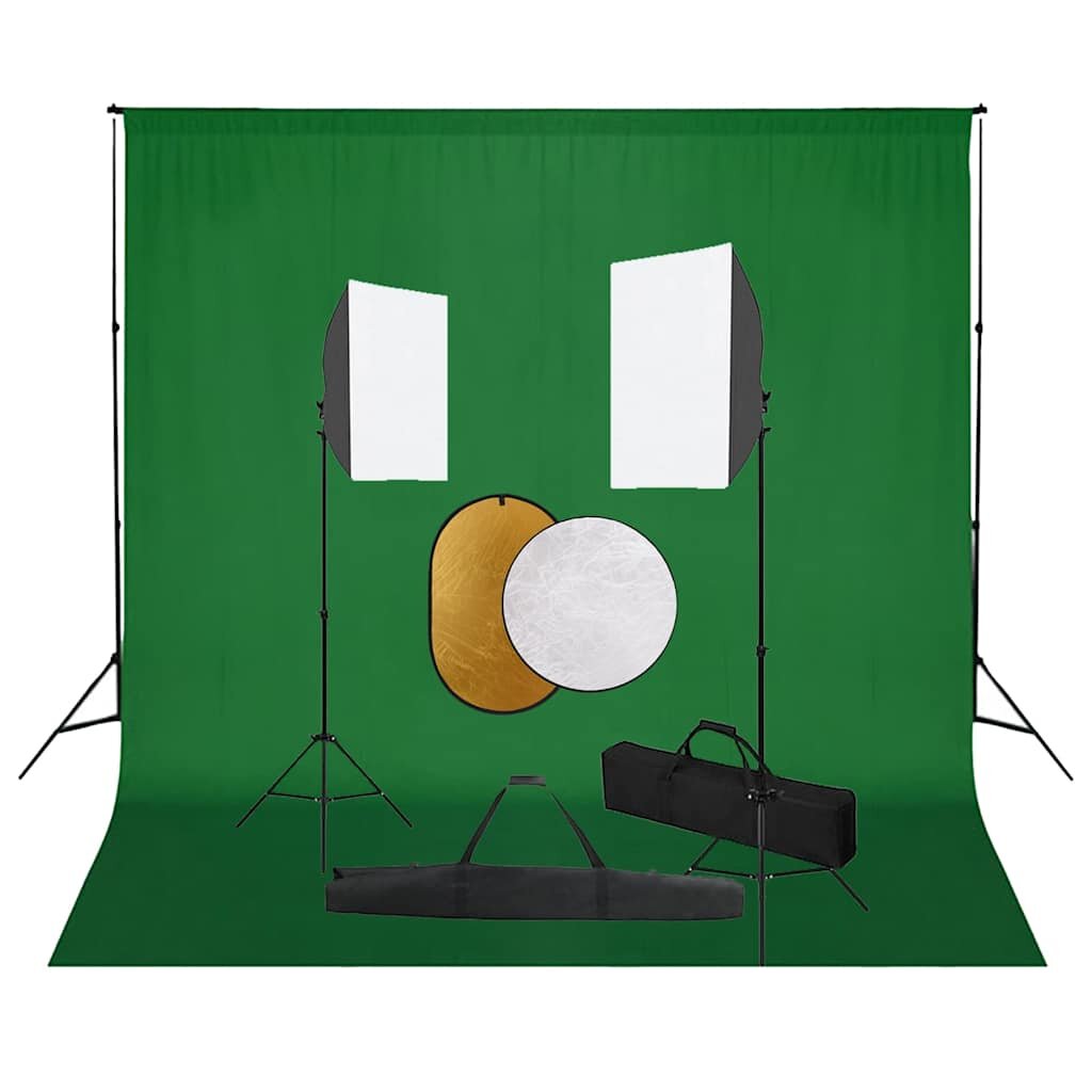 vidaXL Fotografické vybavenie so softboxami pozadím a reflektorom