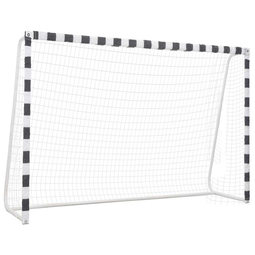vidaXL Futbalová bránka 300x200x90 cm kovová čierna a biela