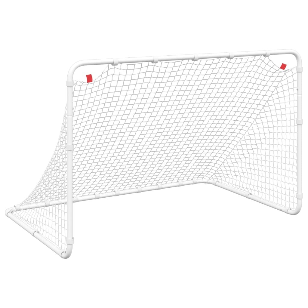 vidaXL Futbalová bránka biela 122x81x81 cm oceľová