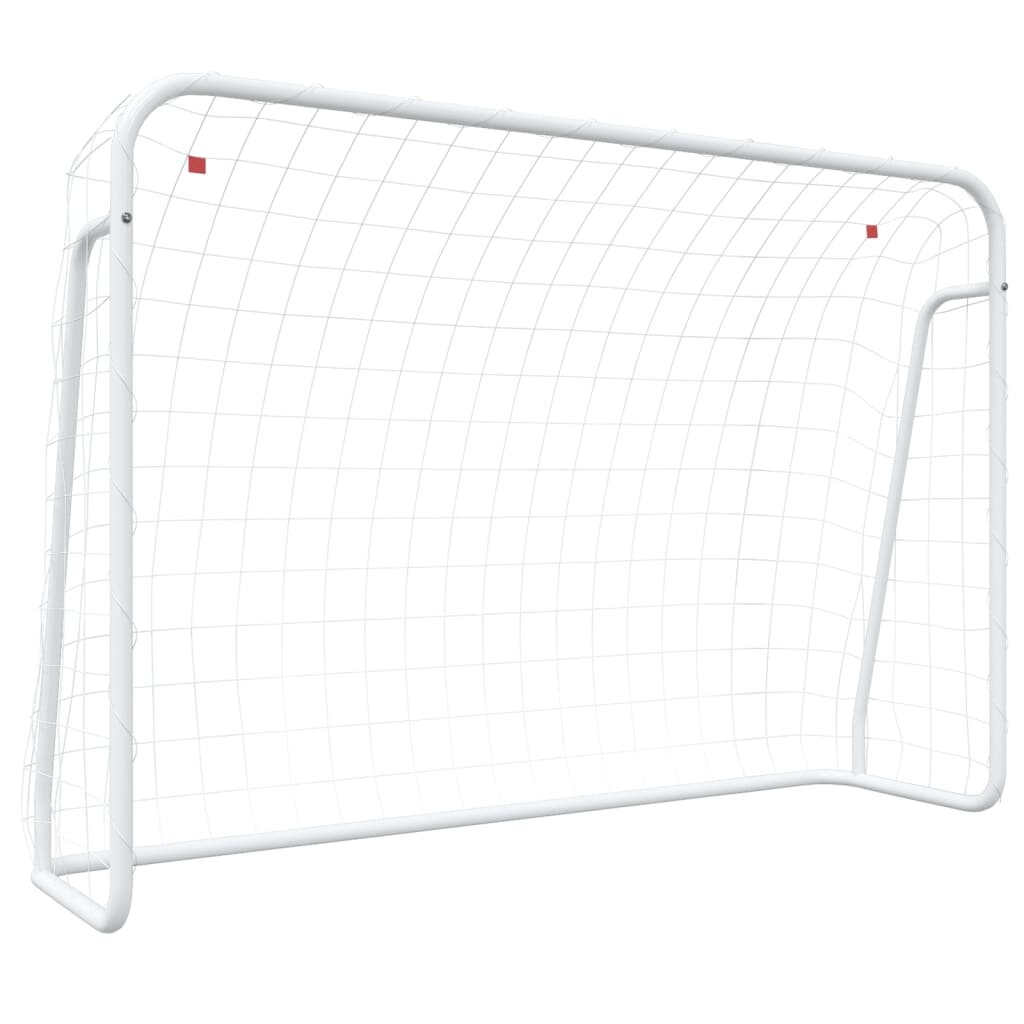 vidaXL Futbalová bránka so sieťou biela 214x75x152 cm oceľ a polyester
