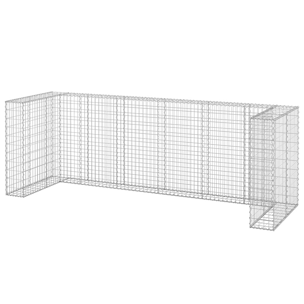 vidaXL Gabiónová stena na odpadkové koše oceľ 325x100x110 cm