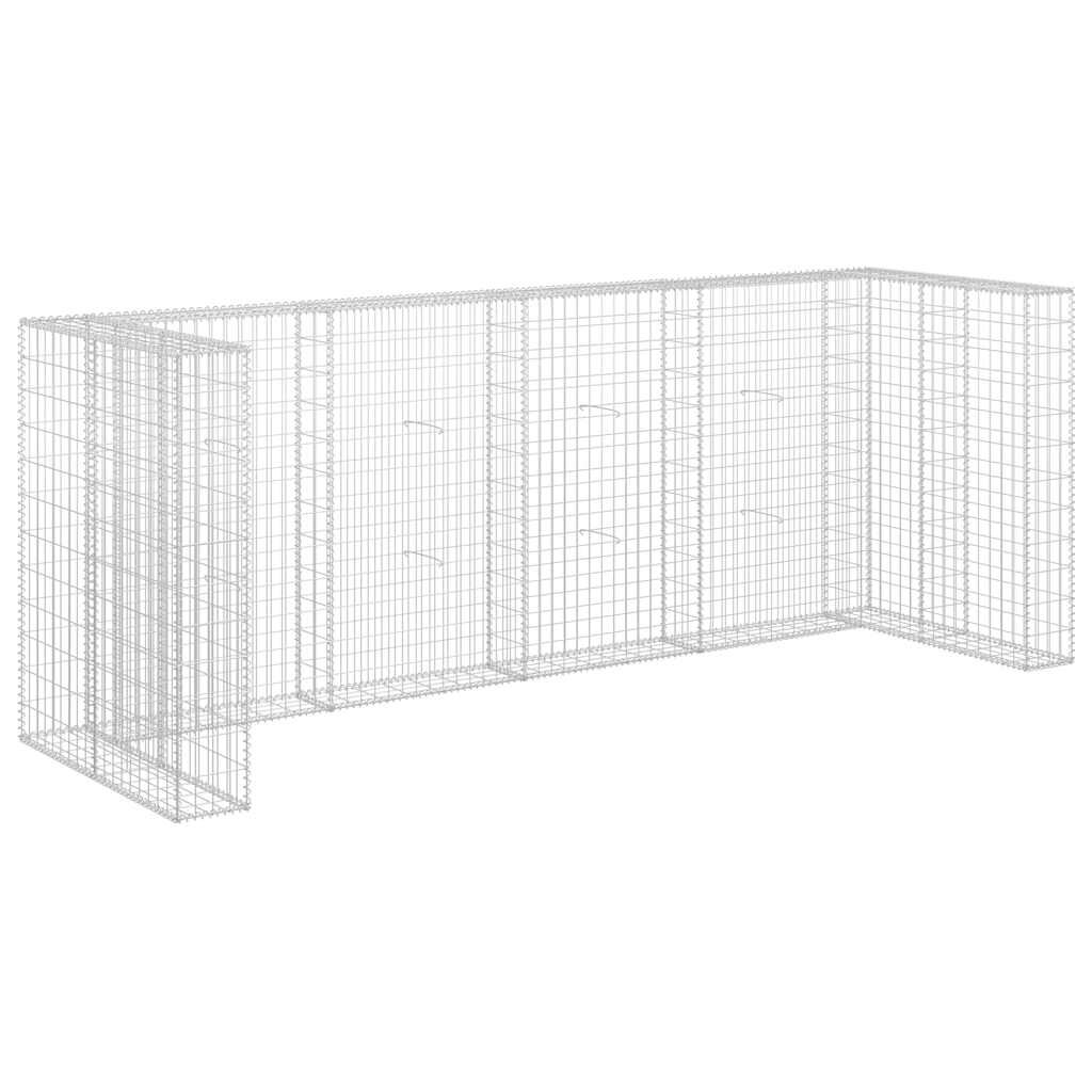 vidaXL Gabiónová stena na odpadkové košepozinkovaná oceľ 320x100x120cm