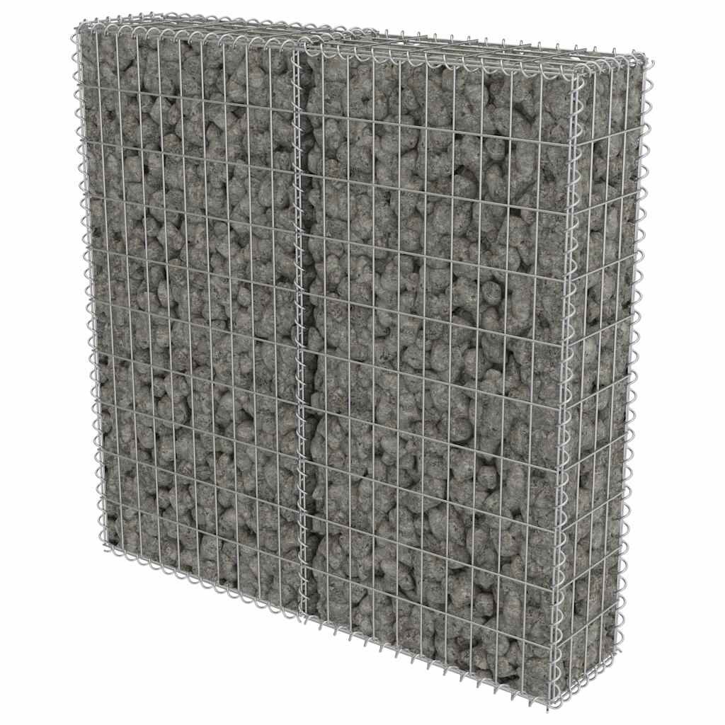 vidaXL Gabiónová stena s krytmi pozinkovaná oceľ 100x20x100 cm