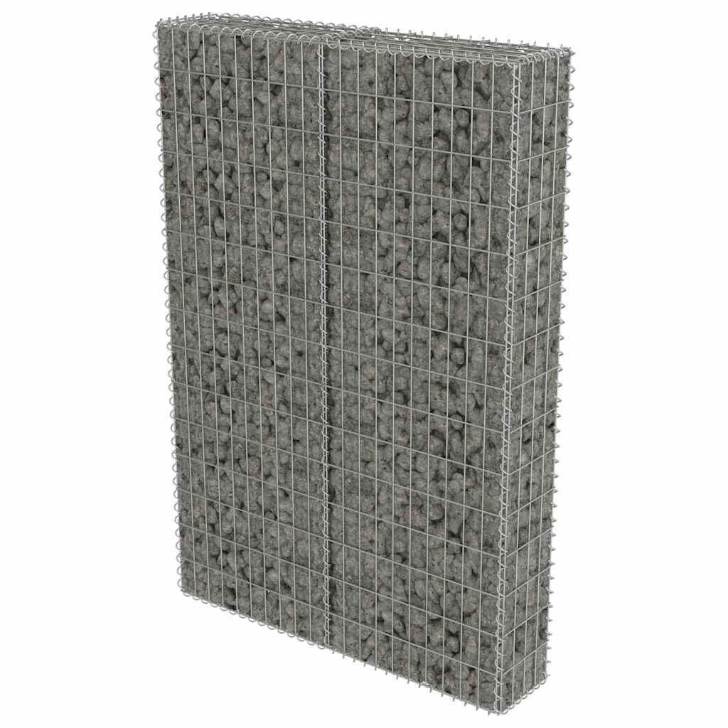 vidaXL Gabiónová stena s krytmi pozinkovaná oceľ 100x20x150 cm