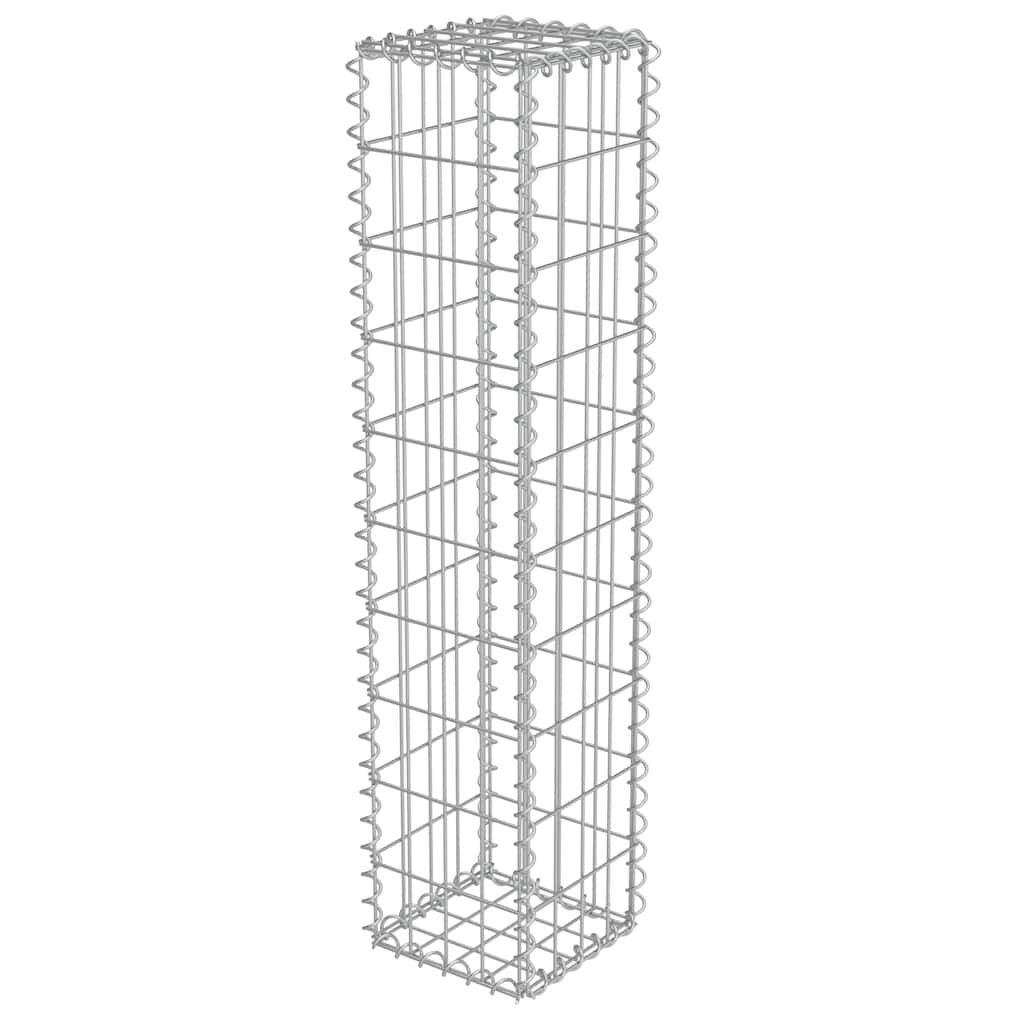 vidaXL Gabiónová stena s krytmi pozinkovaná oceľ 20x20x100 cm