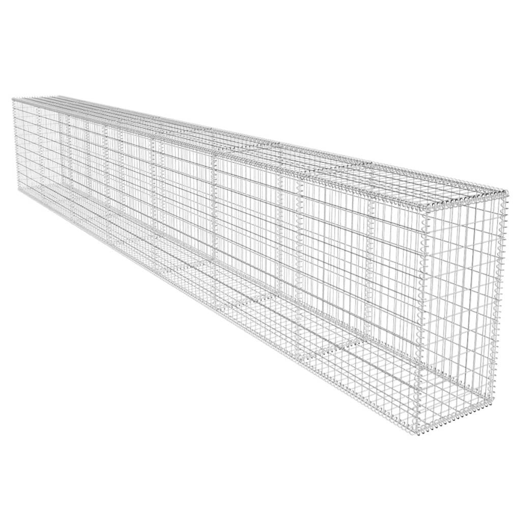 vidaXL Gabiónová stena s krytom pozinkovaná oceľ 600x50x100 cm