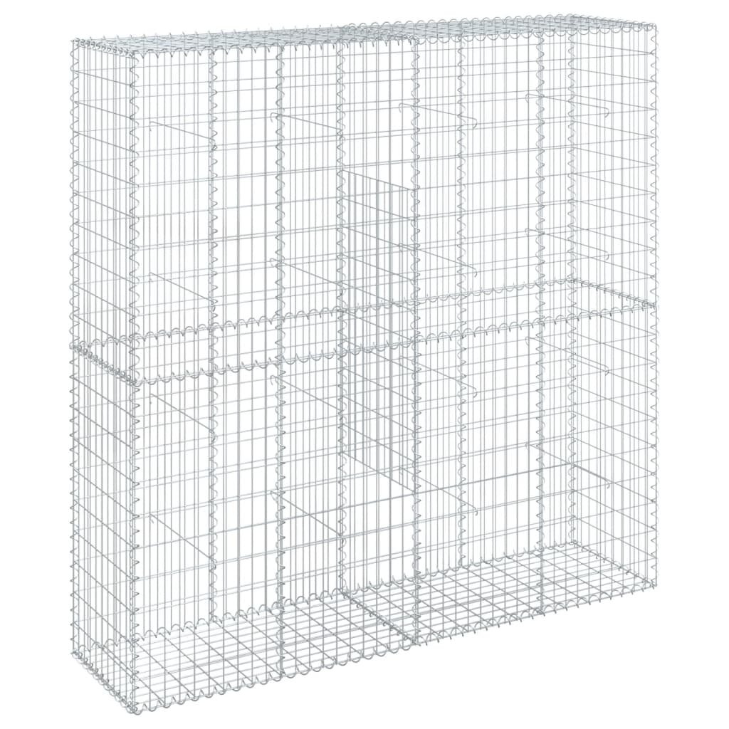 vidaXL Gabiónový kôš s krytom 200x50x200 cm pozinkované železo