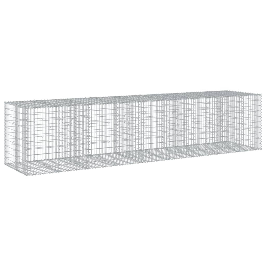vidaXL Gabiónový kôš s krytom 450x100x100 cm pozinkované železo