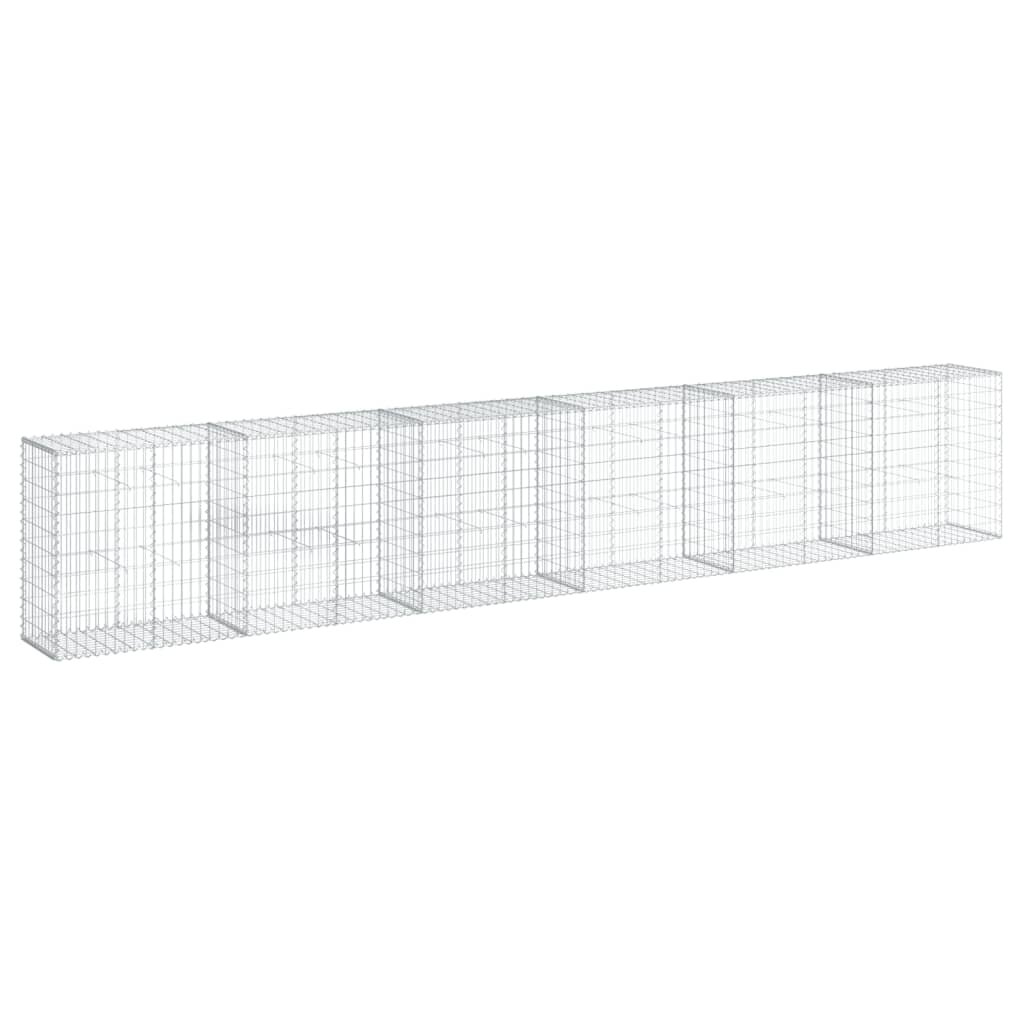vidaXL Gabiónový kôš s krytom 600x50x100 cm pozinkované železo