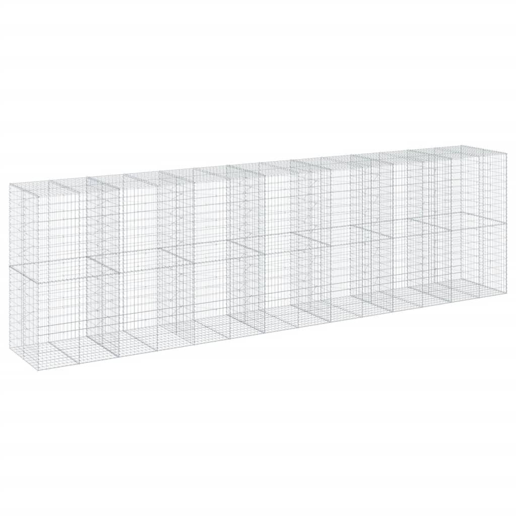 vidaXL Gabiónový kôš s krytom 700x100x200 cm pozinkované železo