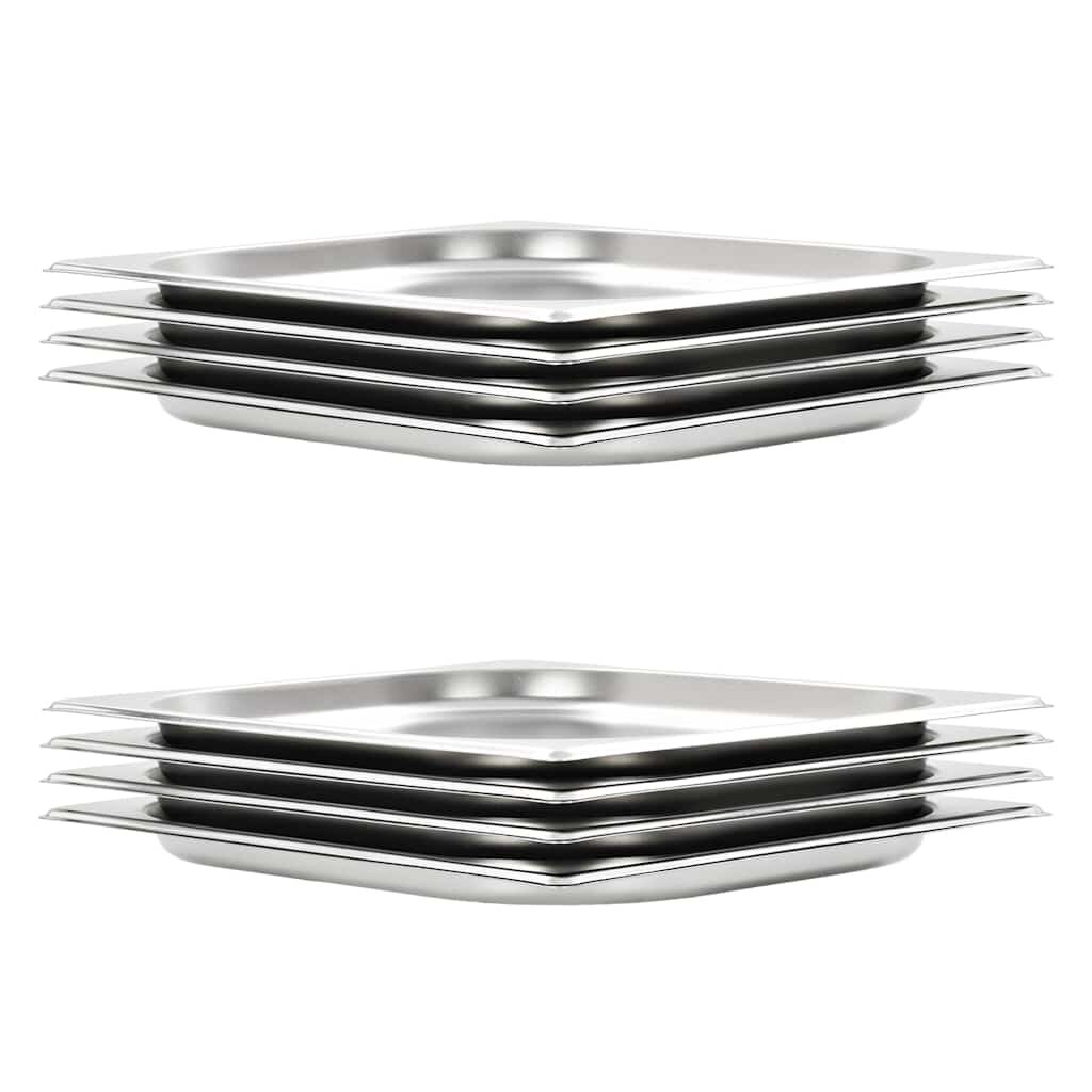 vidaXL Gastronádoby 8 ks GN 1/2 20 mm nehrdzavejúca oceľ