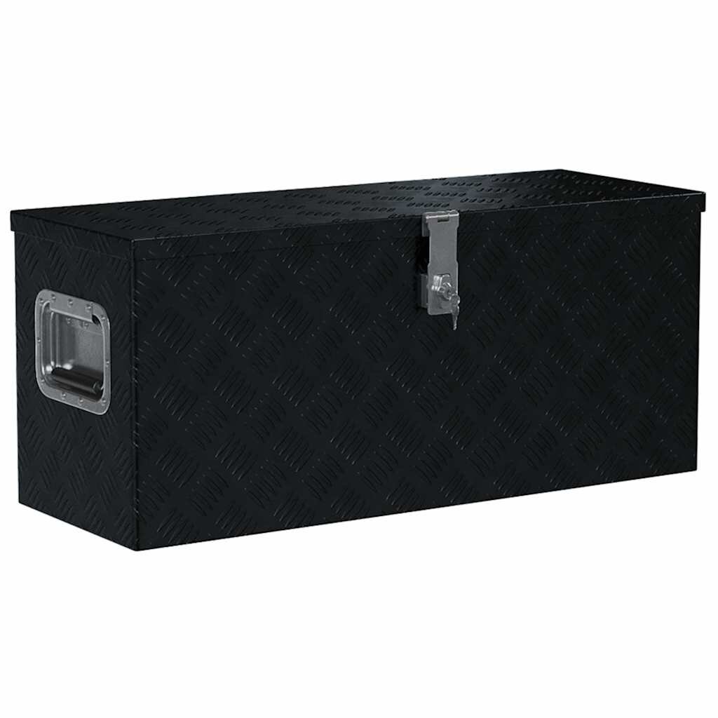 vidaXL Hliníkový box 80x30x35 cm čierny