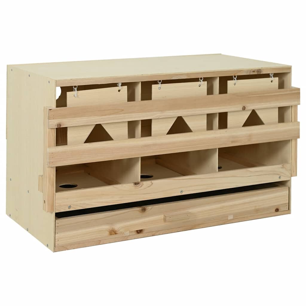 vidaXL Hniezdo pre sliepky 3 priehradky 96x40x45 cm borovicové drevo