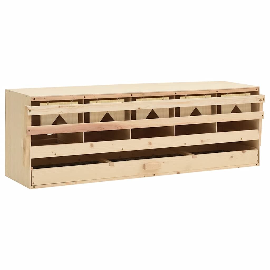 vidaXL Hniezdo pre sliepky 5 priehradiek 117x33x38cm borovicový masív