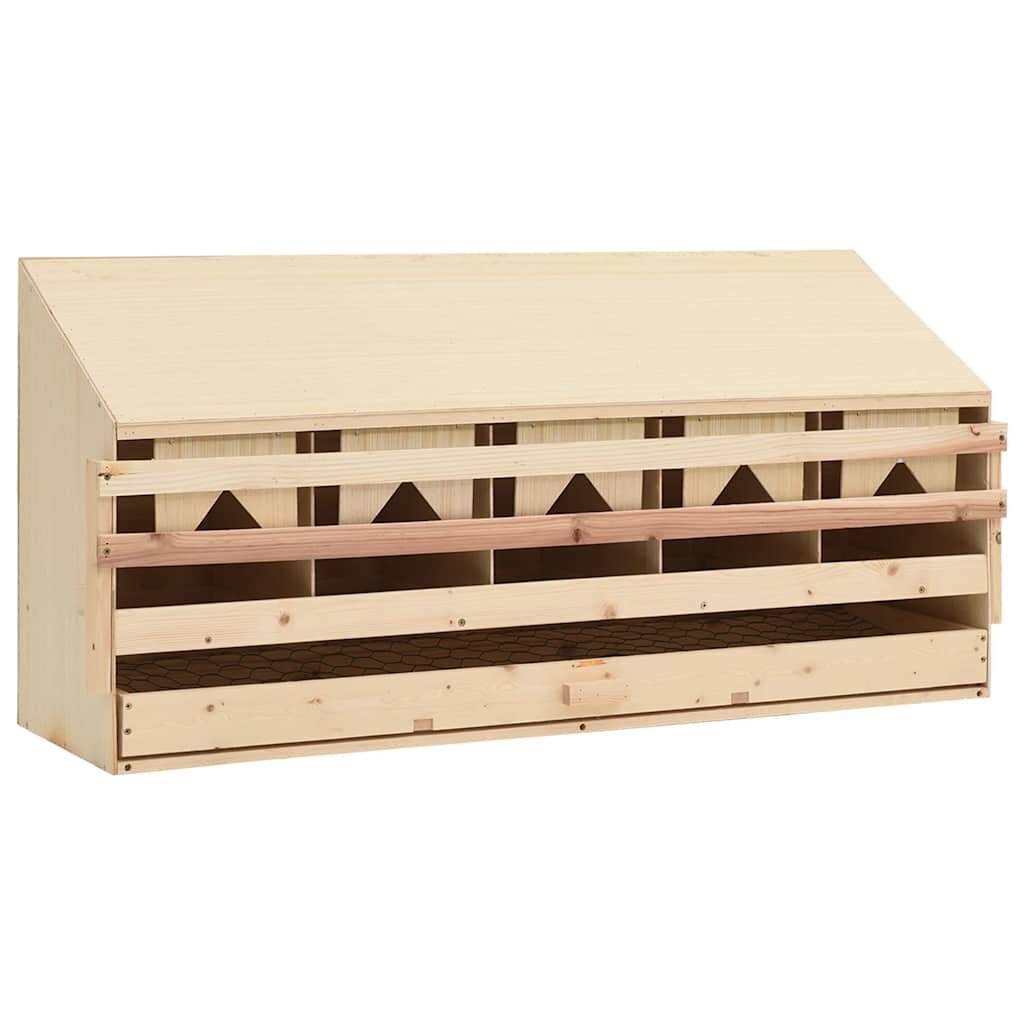 vidaXL Hniezdo pre sliepky 5 priehradiek 117x33x54cm borovicový masív