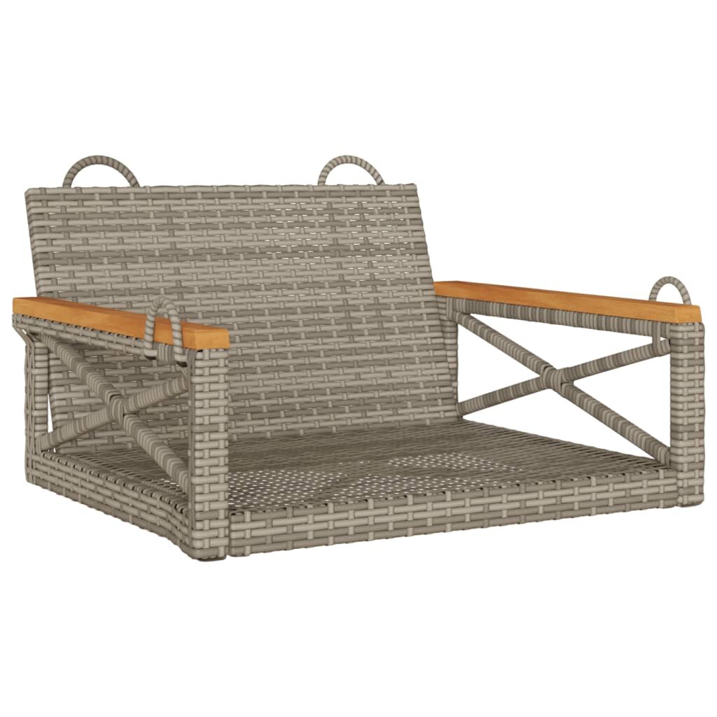 vidaXL Hojdacia lavica sivá 63x62x40 cm polyratanová