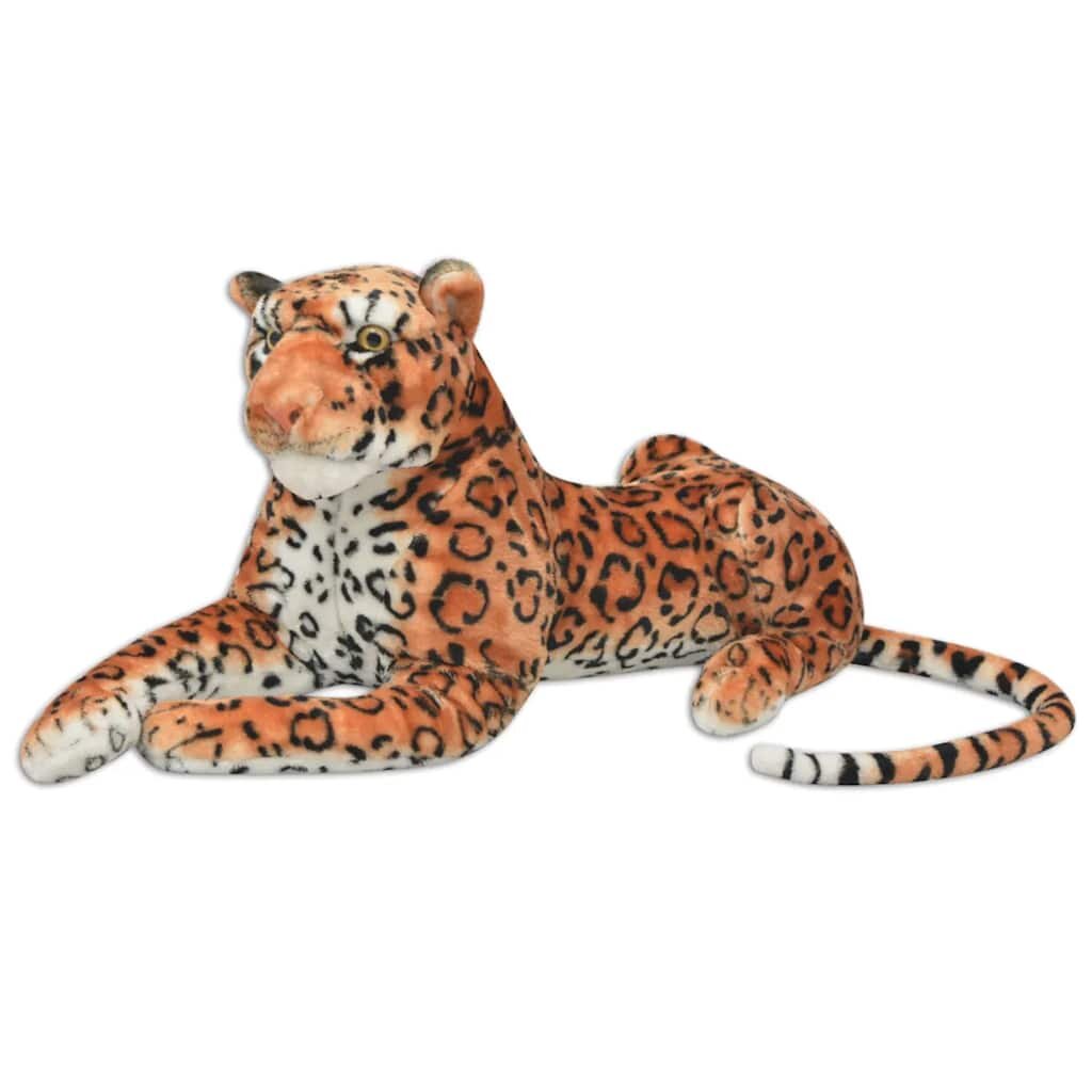vidaXL Hračka plyšový leopard hnedý XXL