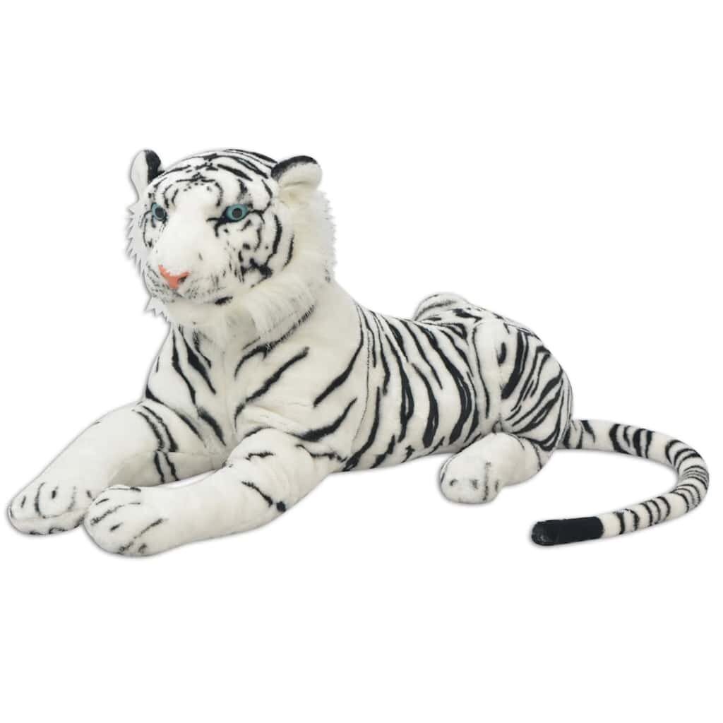 vidaXL Hračka plyšový tiger biely XXL