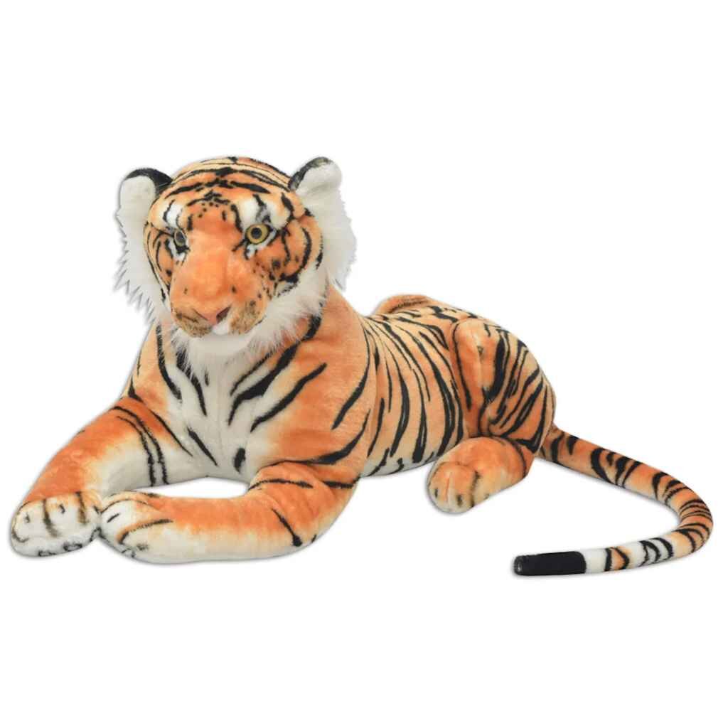 vidaXL Hračka plyšový tiger hnedý XXL