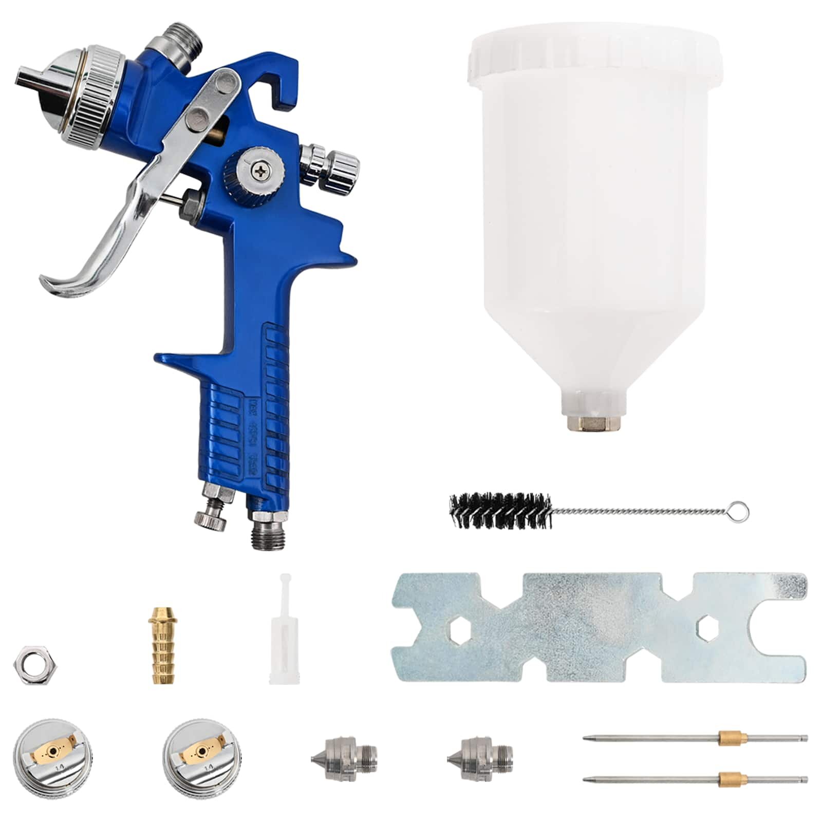 vidaXL HVLP striekací set s 600 ml pohárom 13/17/20 mm trysky