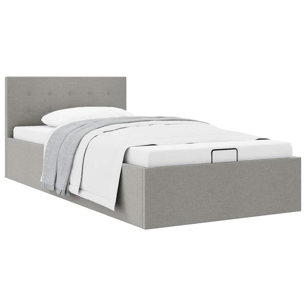 vidaXL Hydraulický posteľný rám+úložný priestor látka 100x200 cm