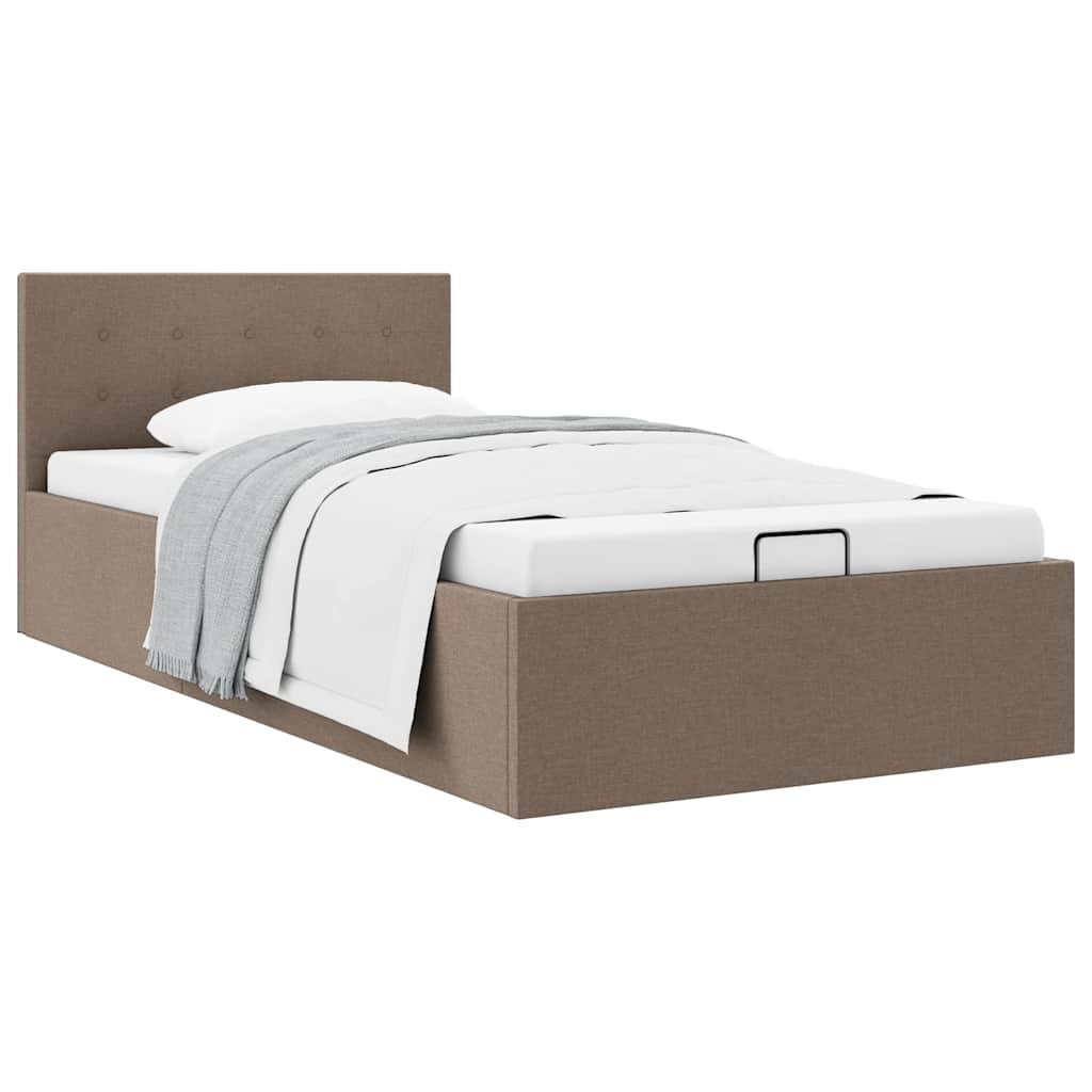 vidaXL Hydraulický posteľný rám+úložný priestor látka 90x200 cm