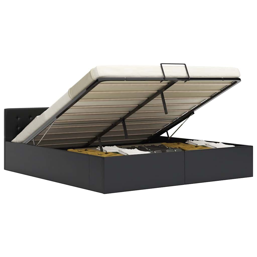 vidaXL Hydraulický posteľný rám+úložný priestor umelá koža 180x200 cm