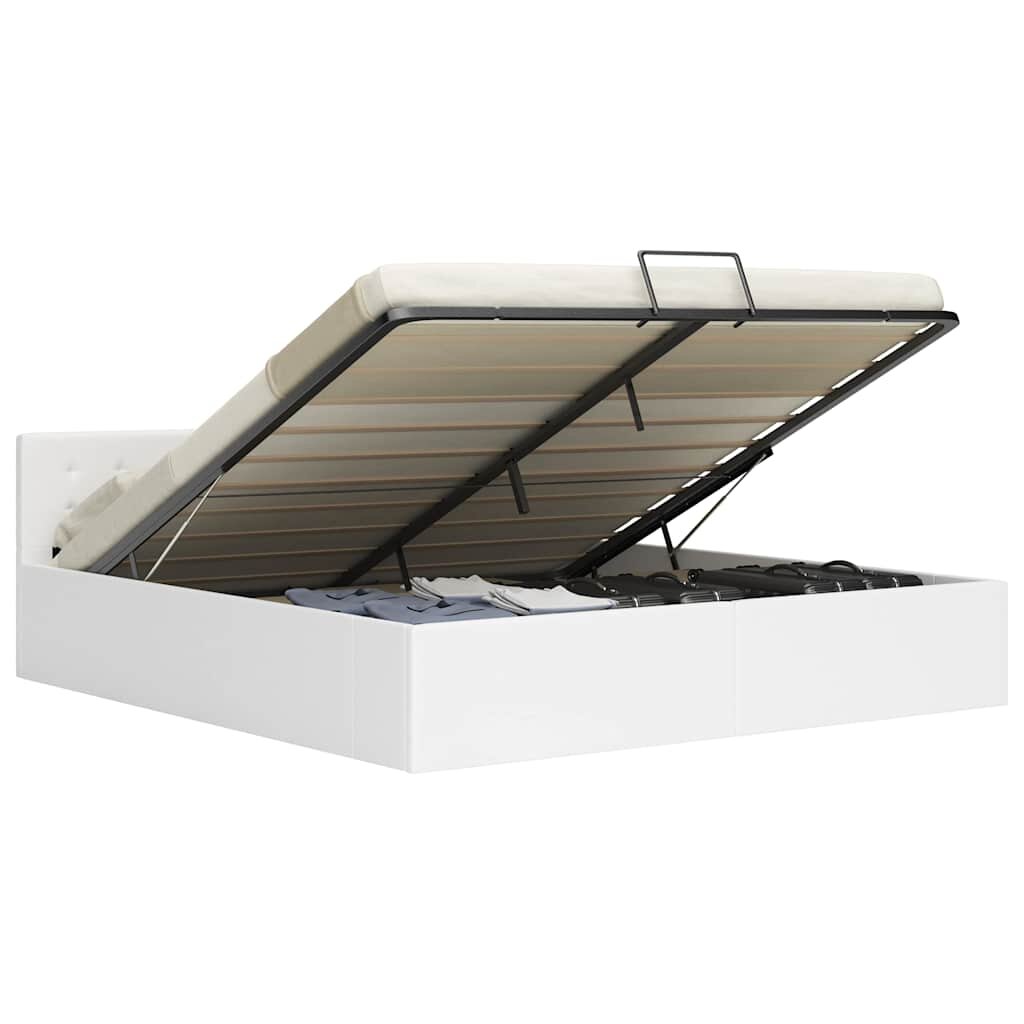 vidaXL Hydraulický posteľný rám+úložný priestor umelá koža 180x200 cm