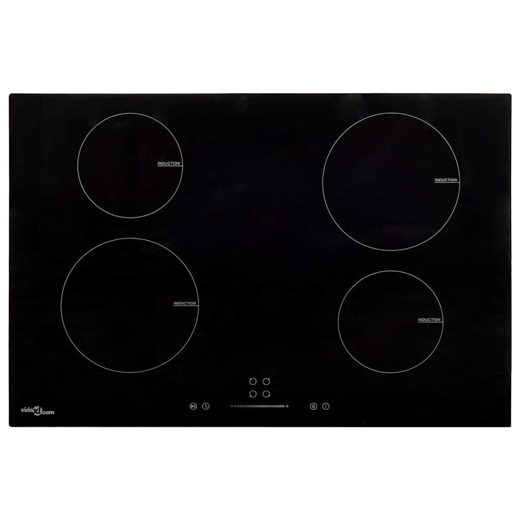 vidaXL Indukčná varná doska 4 platničky dotyková sklo 77 cm 7000 W