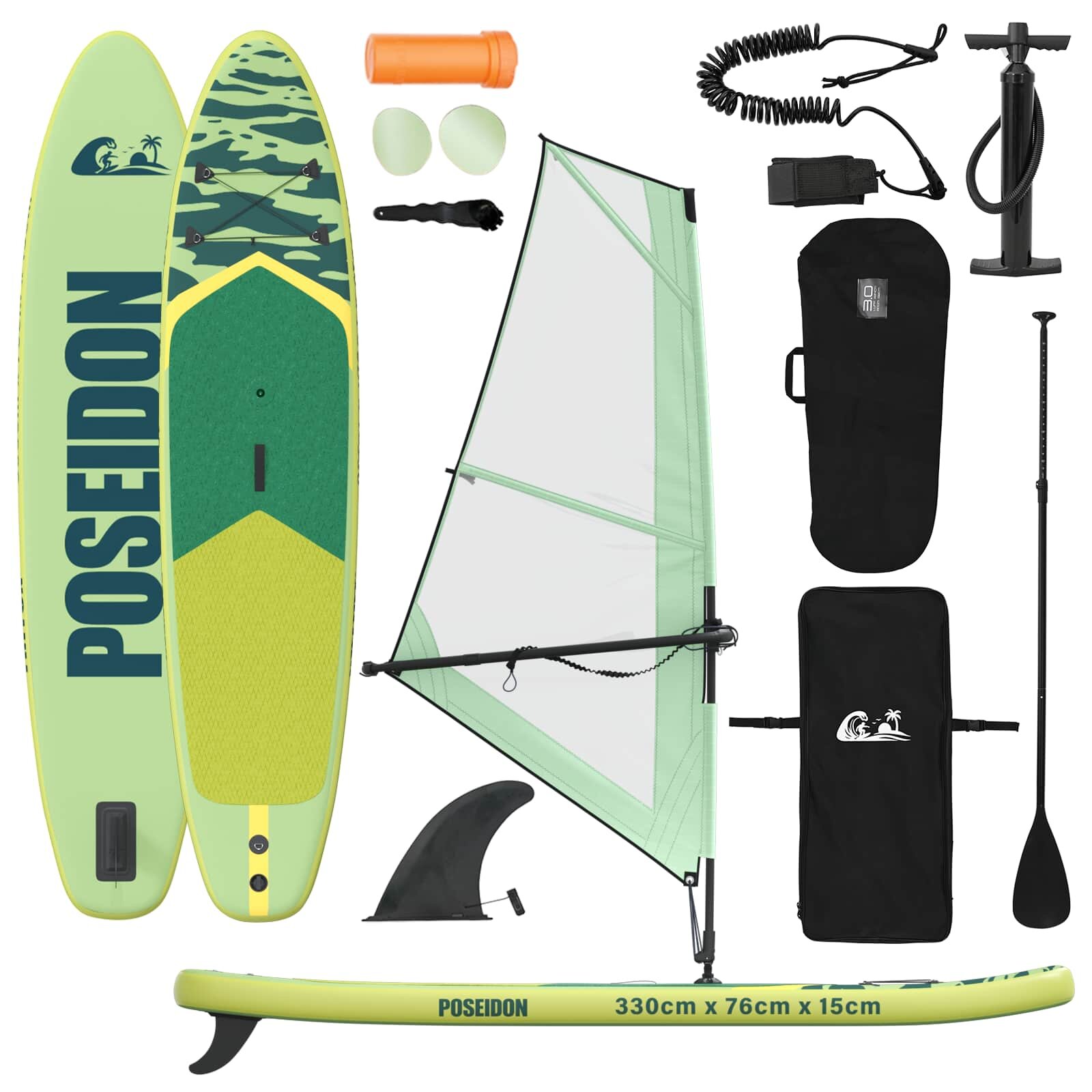 vidaXL Inflatovateľná SUP doska s plachtou POSEIDON 330 x 76 x 15 cm