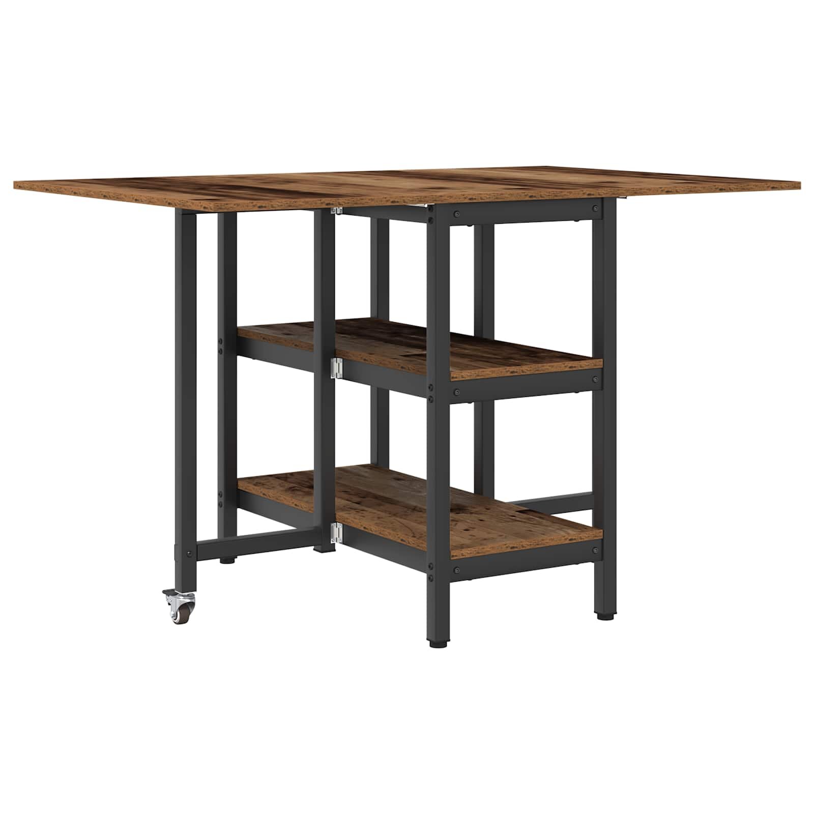 vidaXL Jedálenský stôl 122 x 80 x 765 cm Kompozitné drevo Staré drevo