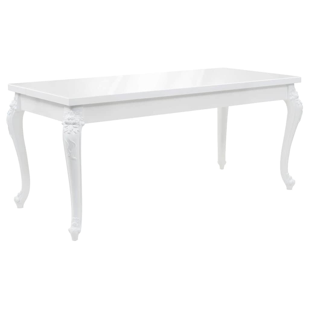 vidaXL Jedálenský stôl 179x89x81cm vysokoleský biely